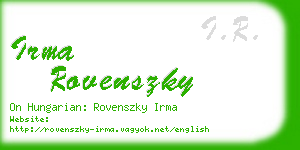 irma rovenszky business card